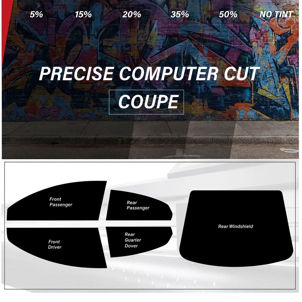 All Windows PreCut Tint for Coupe, Hatch, Sedan Cars : High Grade Carbon